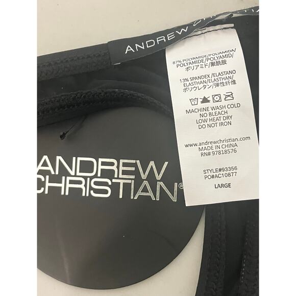 Andrew Christian Low Cut Ring Thong Large Black - Picture 10 of 10